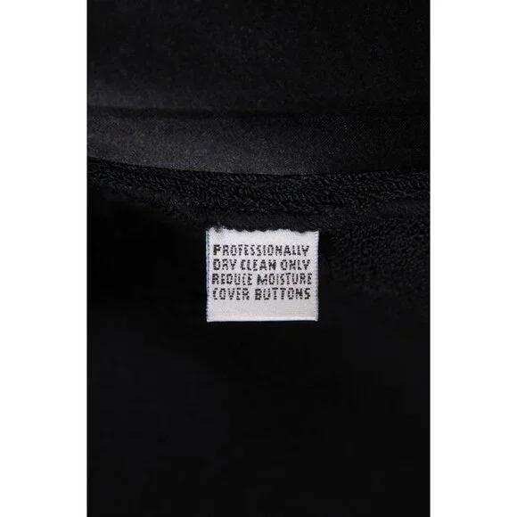 St. John Evening Womens Ribbed Coat US 2 Black Satin Knit Jacket Blazer